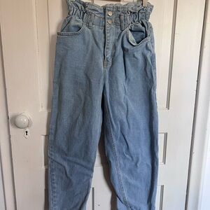 OAK + FORT Paperbag Light Blue Denim Pants size Small